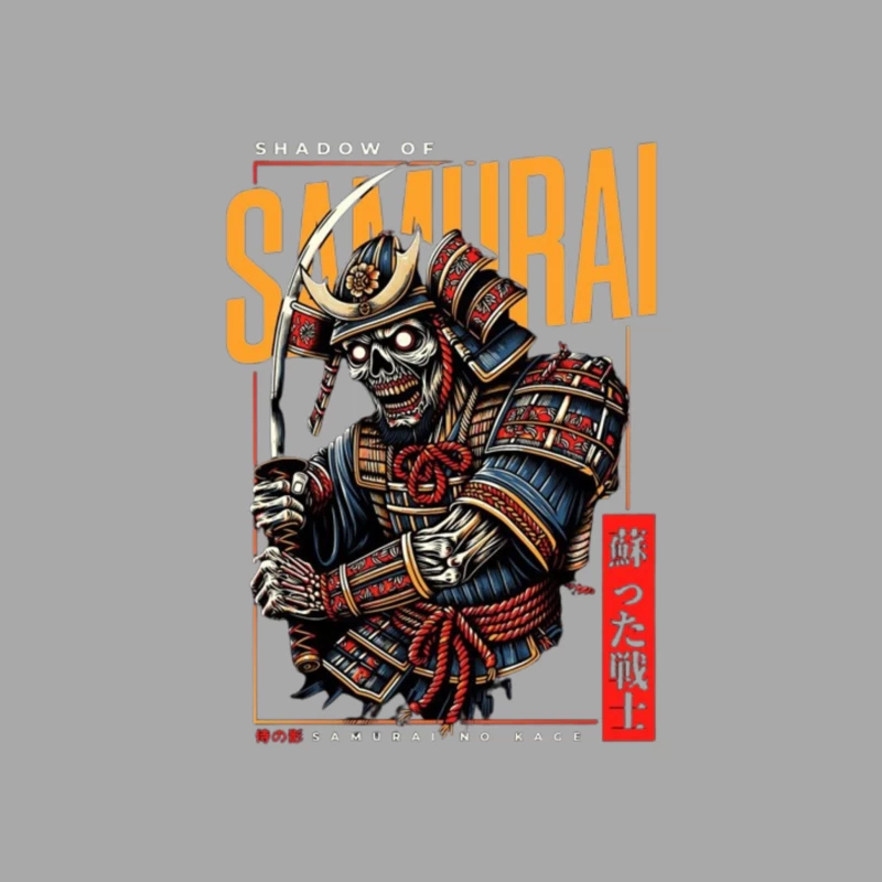 Undead Samurai Warrior in Traditional Armor - Japanese Digital Art Female Pullover Hoodie