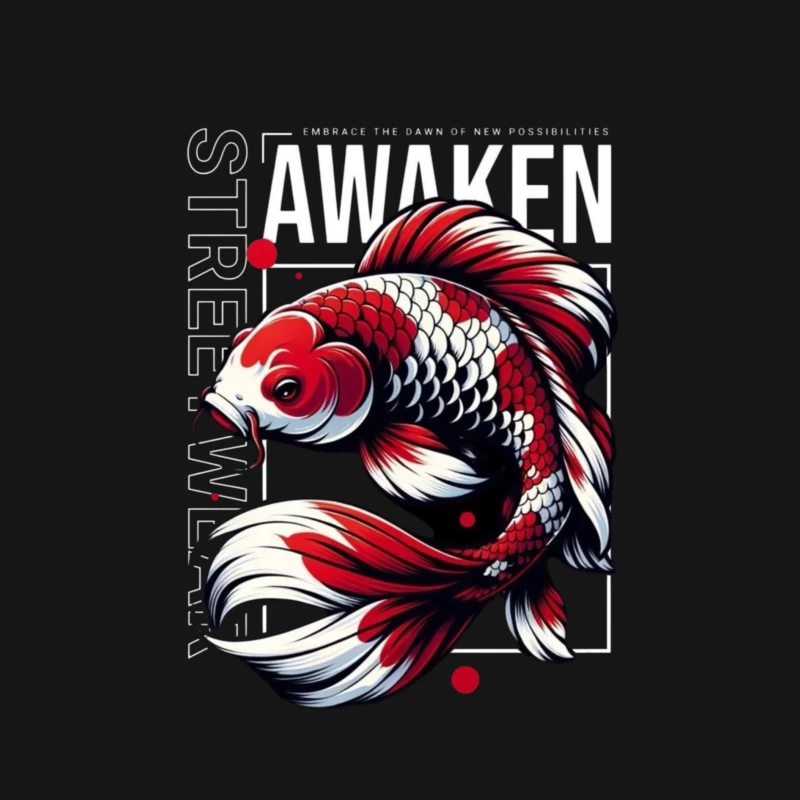 Koi Fish Art with Awakening Theme Male Long Sleeve T-Shirt