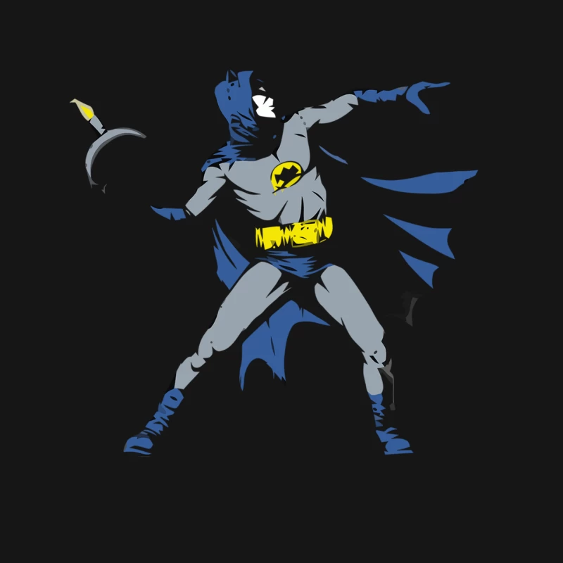 Stylized Batman Superhero Illustration in Action Pose Mouse Pad