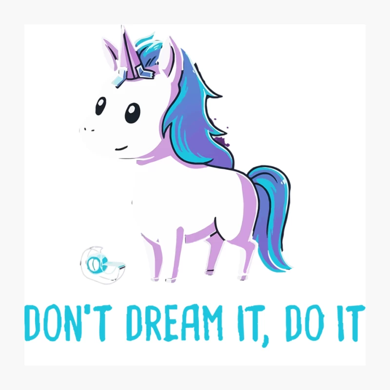 Cute Cartoon Unicorn with Inspirational Quote Pin