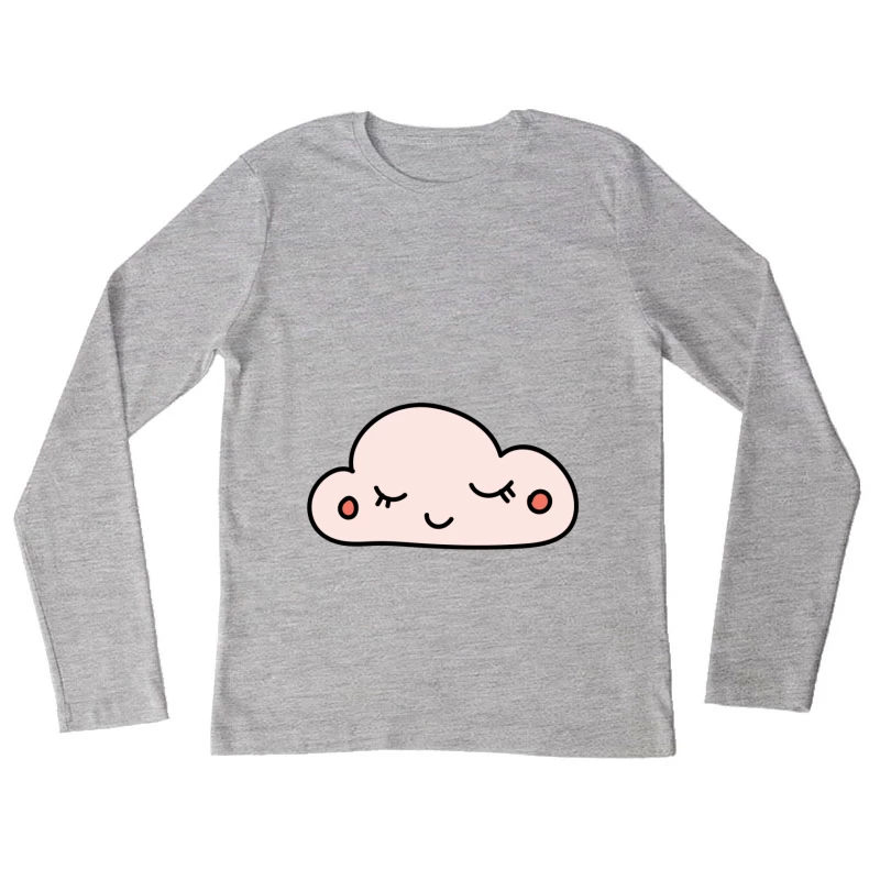 Nuage Kawaii avec Visage Calme Femme Manches Longues T-Shirt