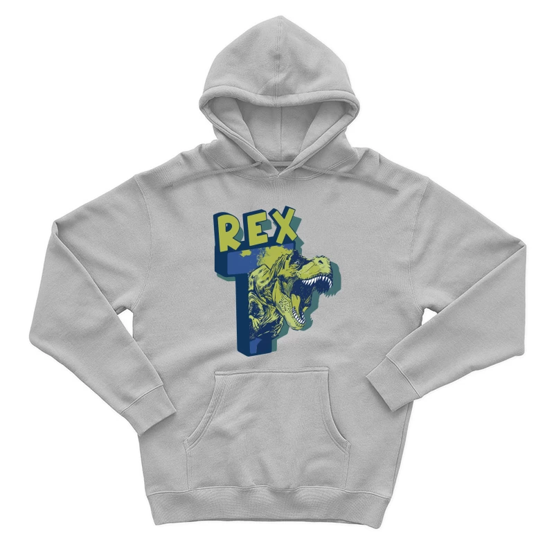 Bold Vintage T-Rex Graphic – Striking Dinosaur Design Male Pullover Hoodie