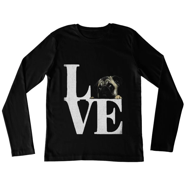 Amour avec un Carlin Femme Manches Longues T-Shirt