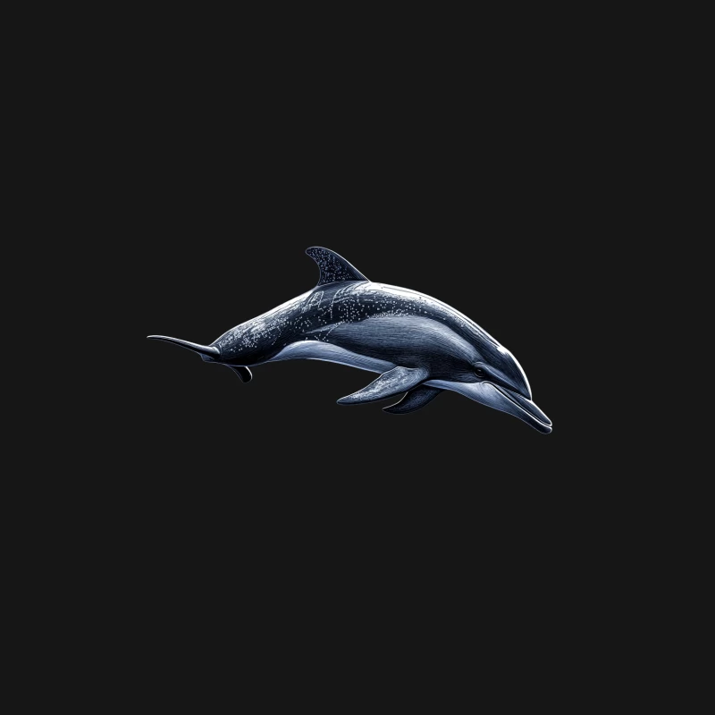 Illustrated Dolphin: Marine Mammal of the Ocean Female Long Sleeve T-Shirt