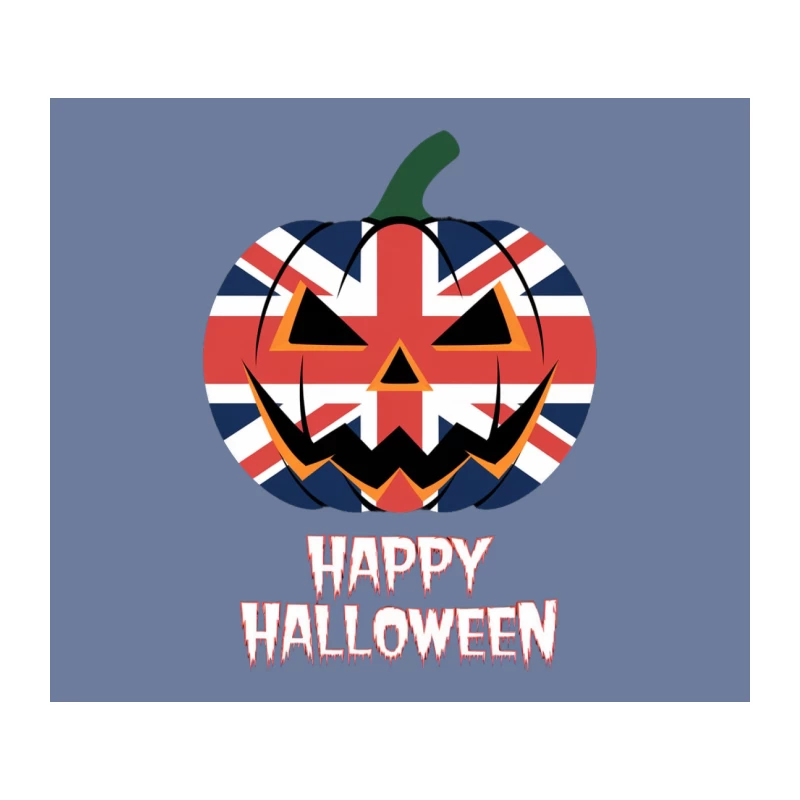 Union Jack Halloween Pumpkin Tapestry