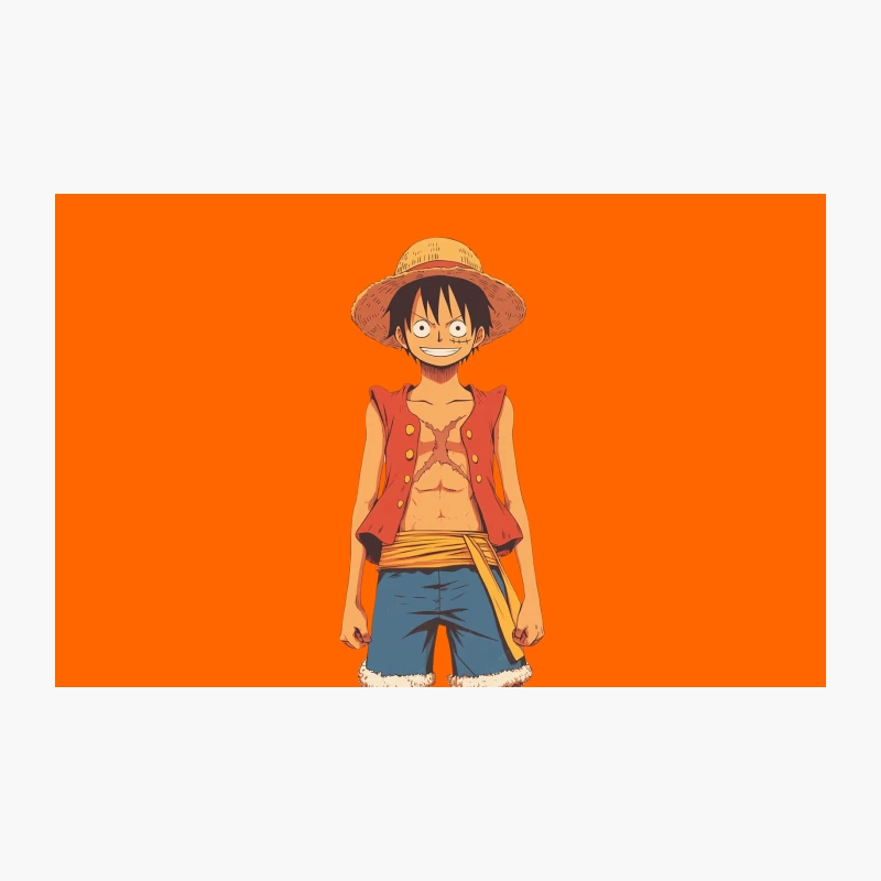 Smiling Anime Pirate Character with Straw Hat Travel Mug