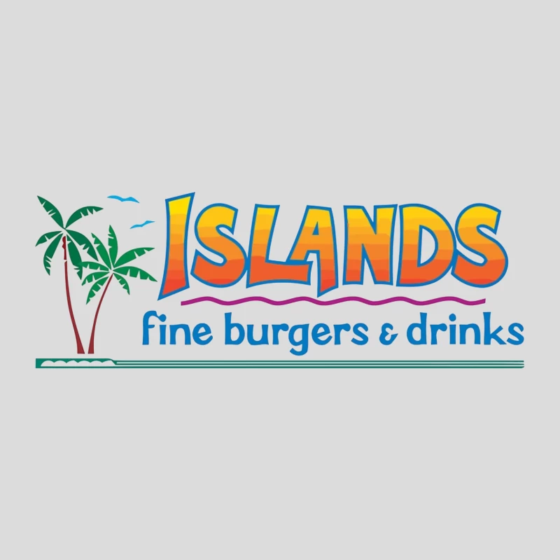 Islands Restaurant Tropical-Themed Burger & Drinks Logo Baseball Cap