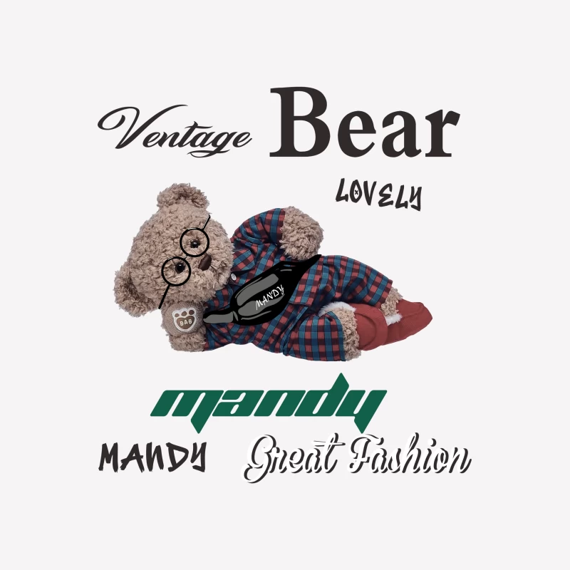 Vintage Bär mit Modeaccessoires Damen T-Shirt