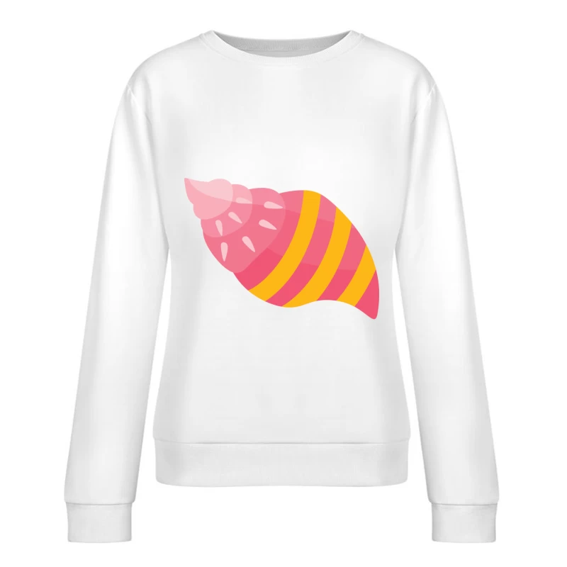 Coquillage tropical rose et jaune Femme Sweat-shirt à enfiler