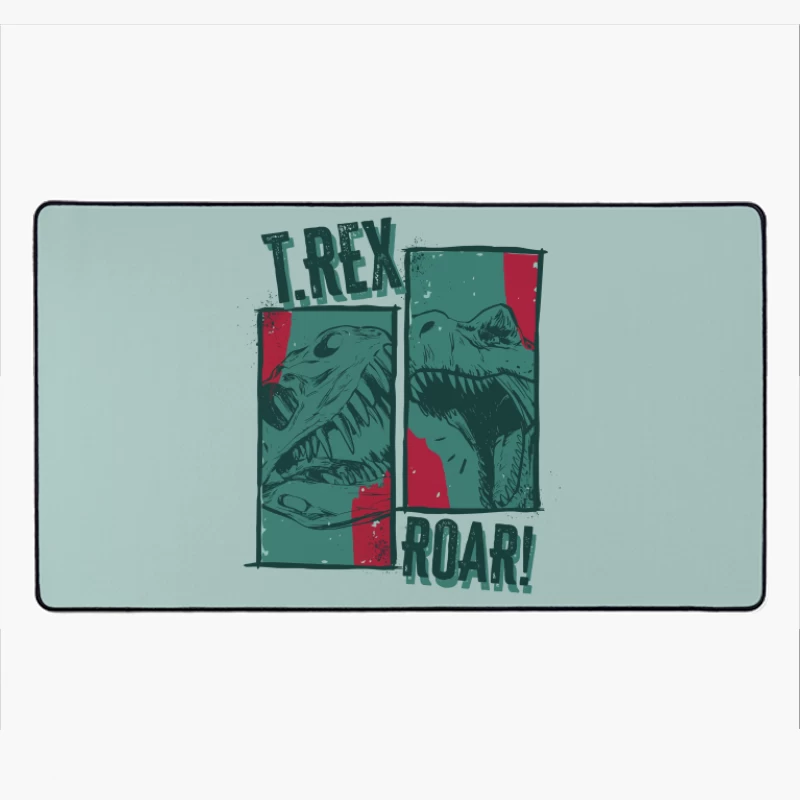 T-Rex Roar! Vintage Comic Design Desk Mat