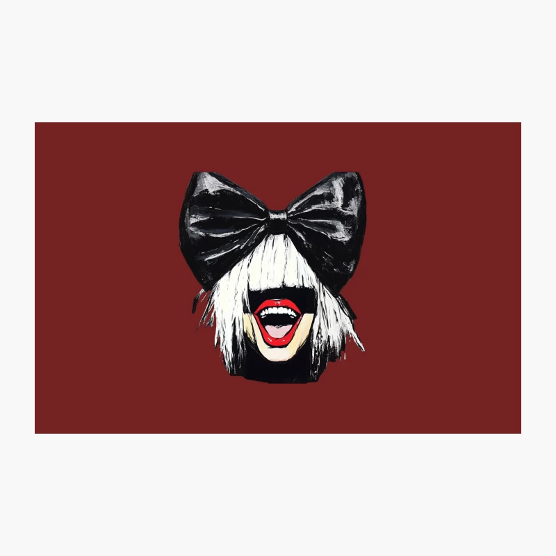 Pop Art Portrait with Oversized Bow and Bold Red Lips Travel Mug
