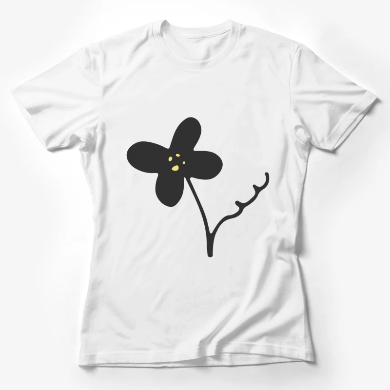Fleur minimaliste avec points jaunes Femme T-Shirt