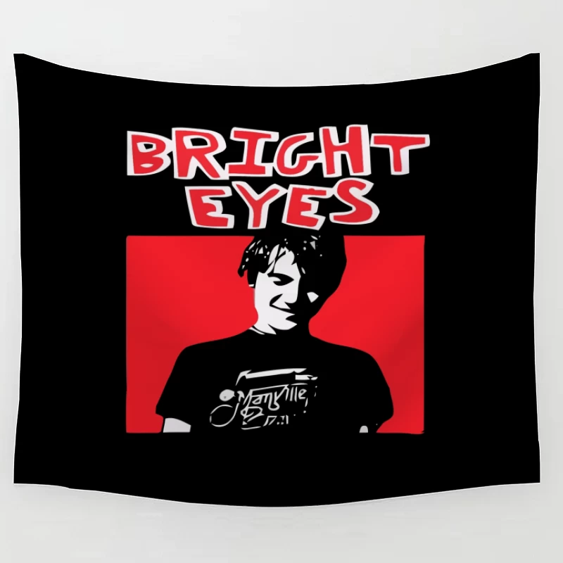 Bright Eyes Minimalist Album Cover Art Tapestry