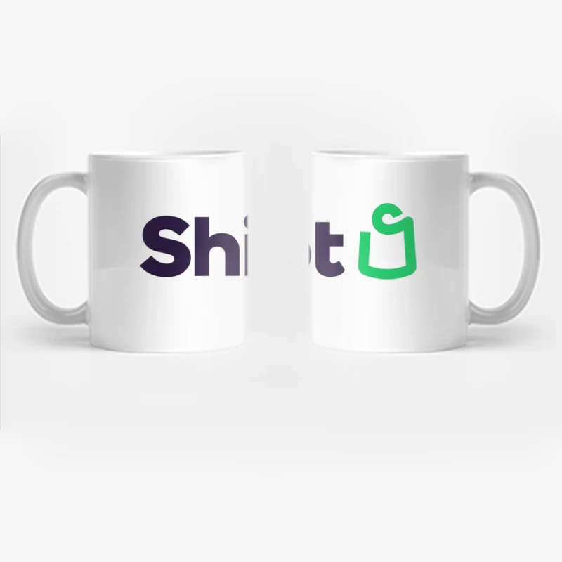 Shipt Modern Minimalist Logo with Green Hanger Icon Coffee Mug