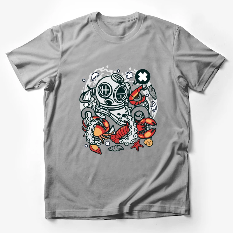 Plongeur Astronaute et Pieuvre Homme T-Shirt