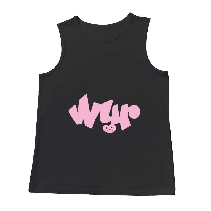 Rosa Graffiti Schriftzug mit traurigem Gesicht Herren Tanktops
