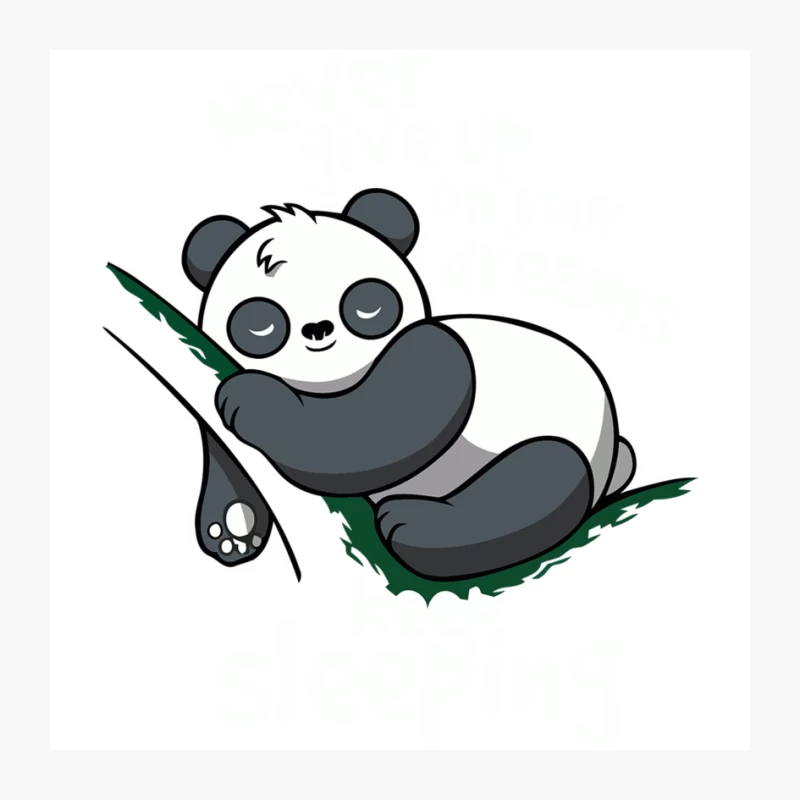 Cute Cartoon Panda Sleeping on Bamboo Pin