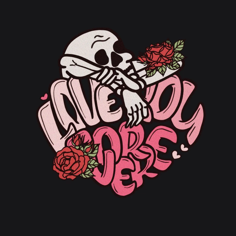 Liebe für immer mit Skelett und Rosen Herren Pullover Hoodie