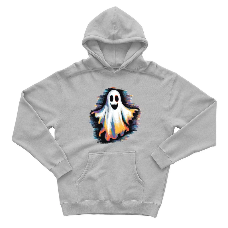 Colorful Spooky Ghost Halloween Illustration Male Pullover Hoodie