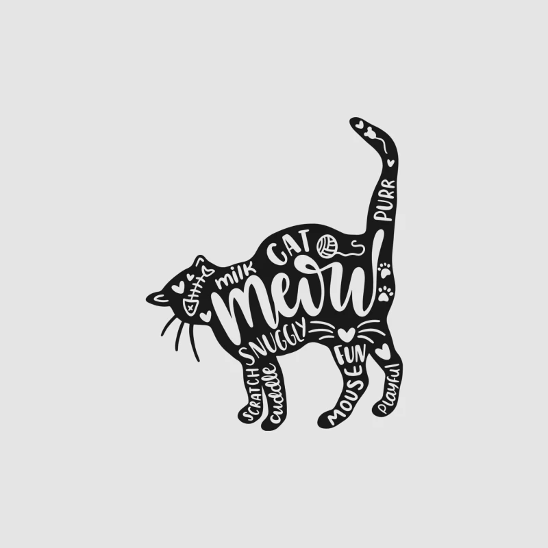 Illustration artistique de chat avec texte Homme Sweat à capuche