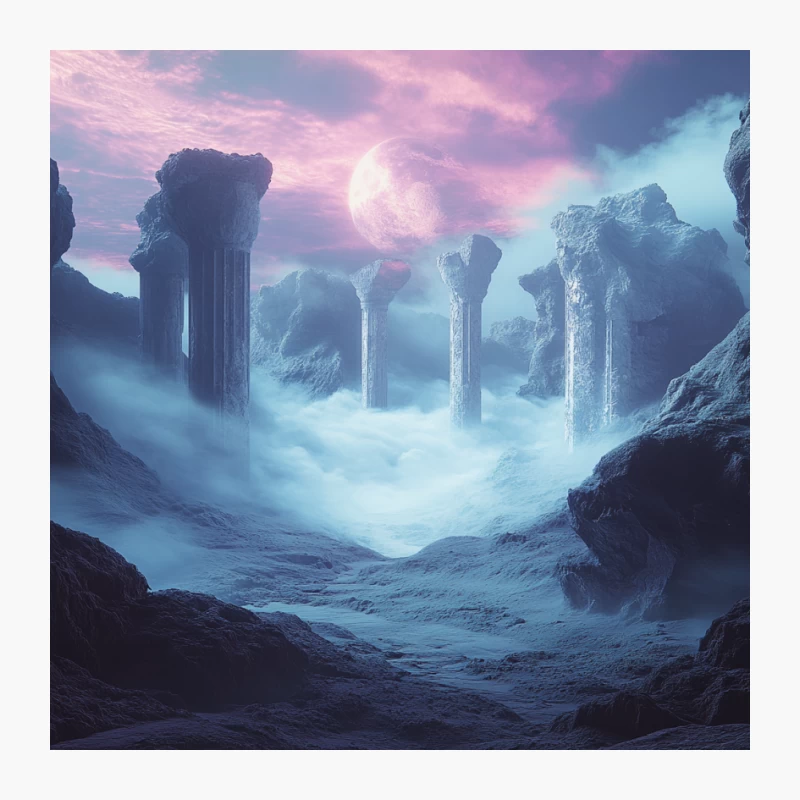Ethereal Columns on a Misty Alien World Pin
