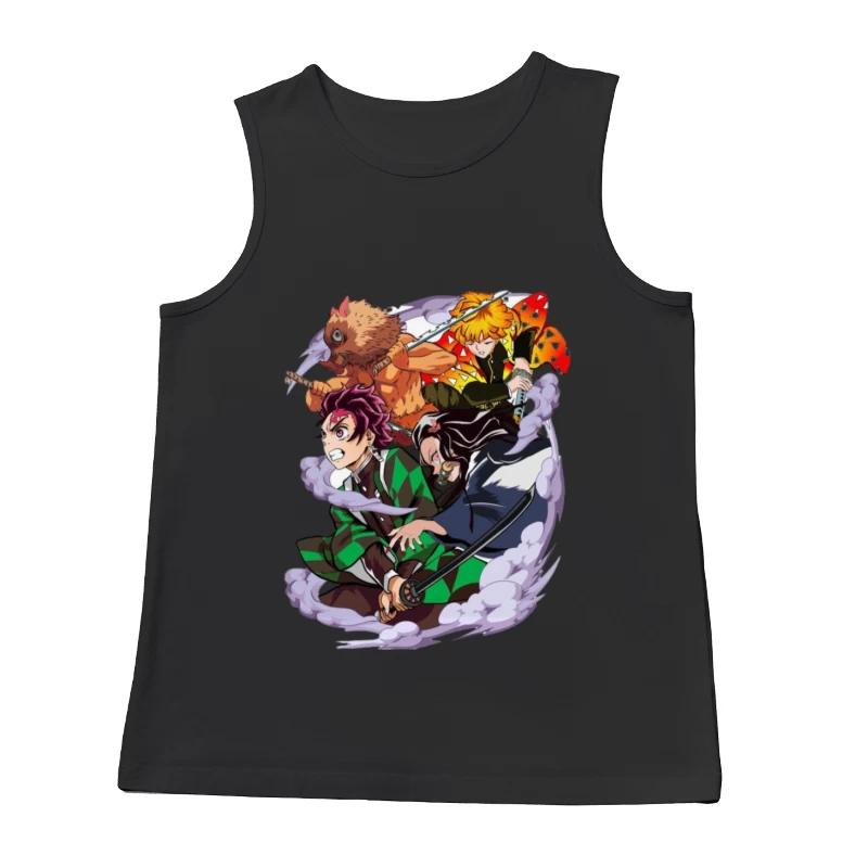 Kämpfende Charaktere mit Schwertern Herren Tanktops