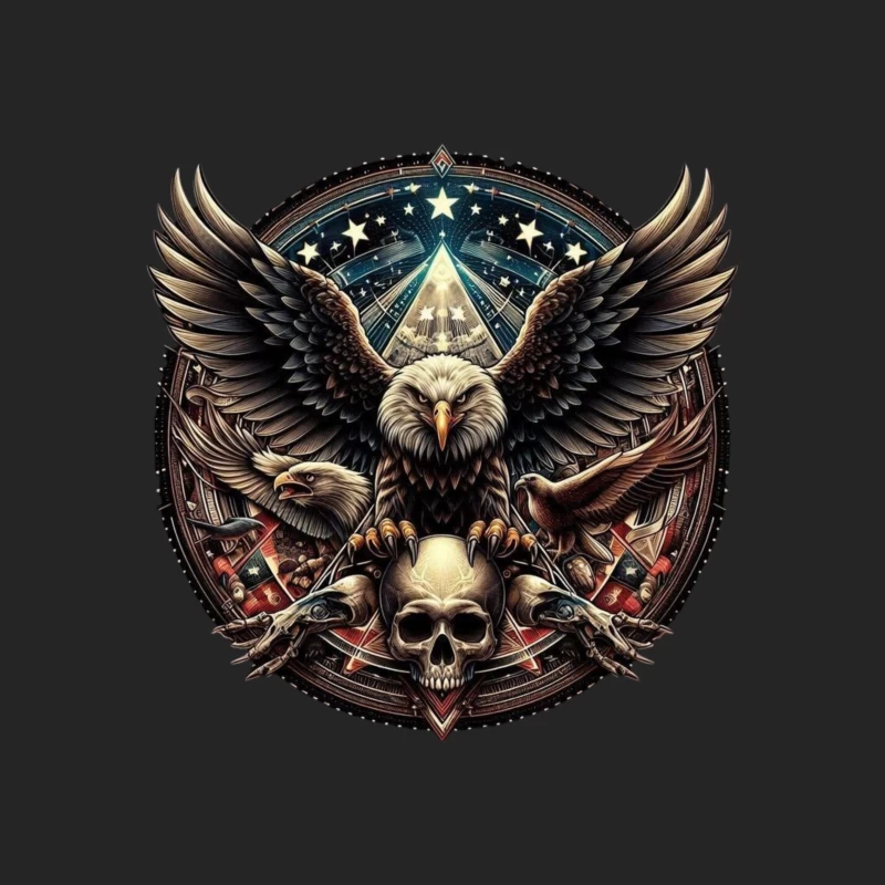 Eagle and Skull Symbolism in Fantasy Art Female Pullover Sweatshirt