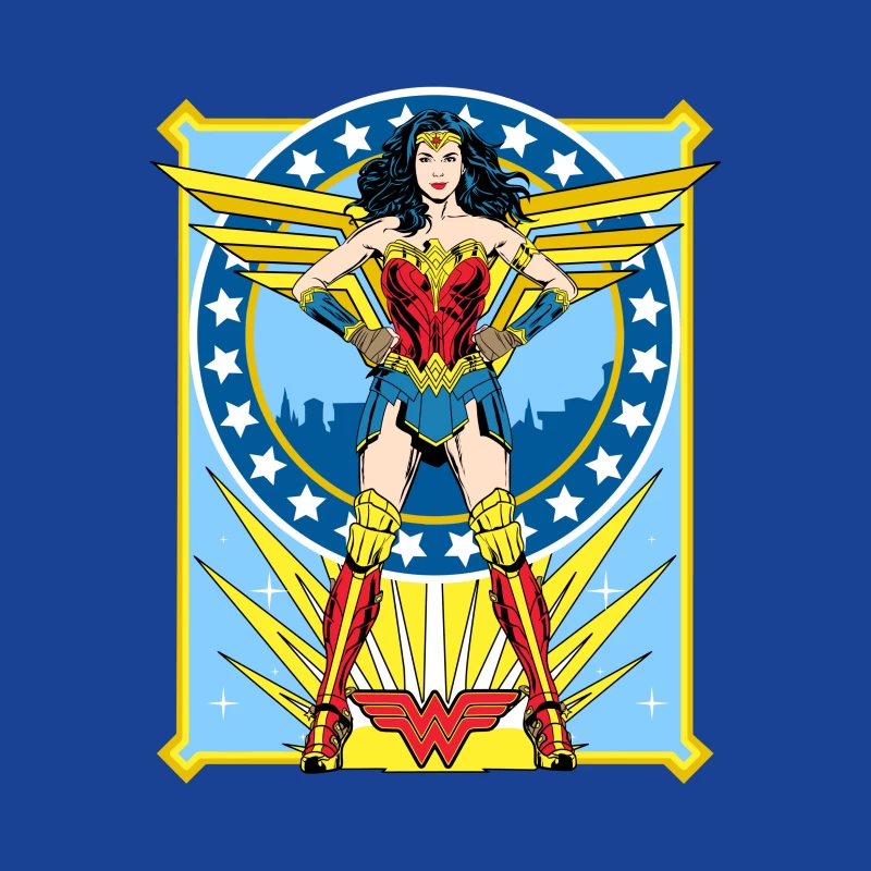 Wonder Woman Comic Art Illustration Female T-Shirt
