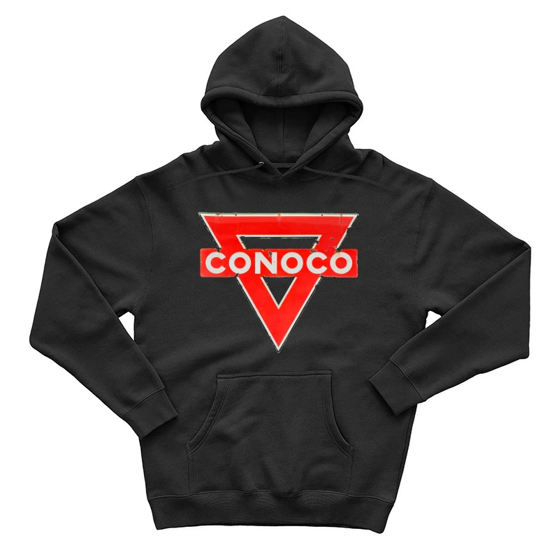 Vintage Conoco Gas Station Triangle Logo Sign Male Pullover Hoodie