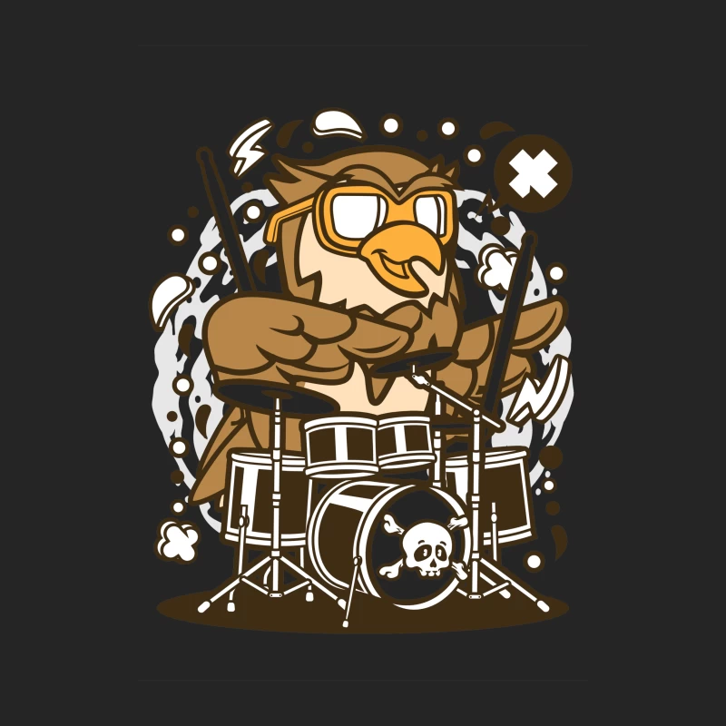 Hibou batteur rockeur Femme Sweat-shirt à enfiler
