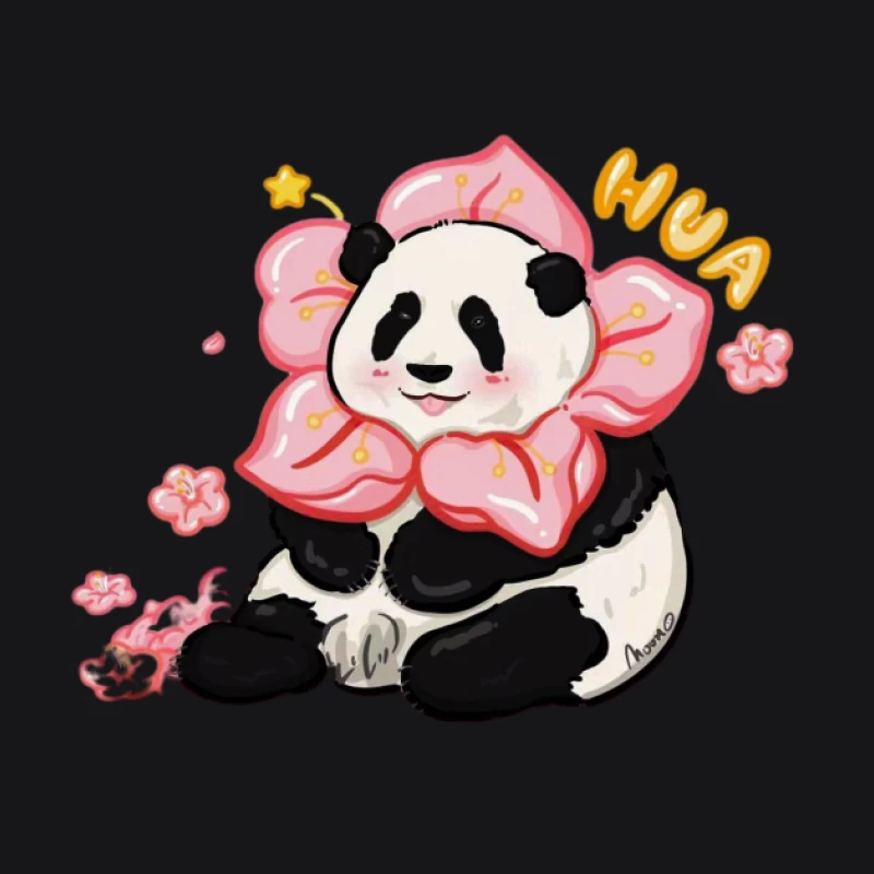 Panda mit Blumenkrone Damen Pullover Hoodie