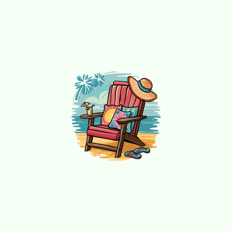 Relaxing Beach Scene with Chair and Accessories iPhone Case