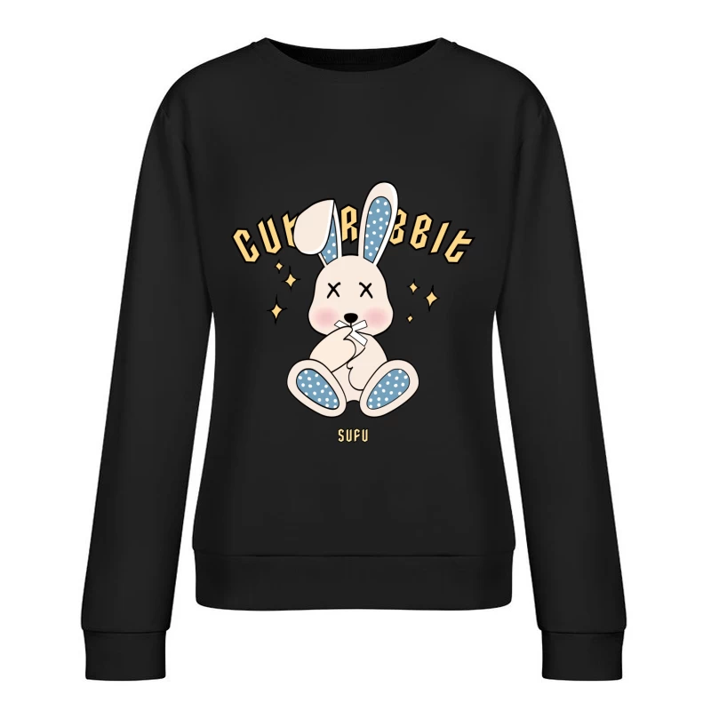 Niedliches Kaninchen-Design mit Sternen Damen Pullover Sweatshirt