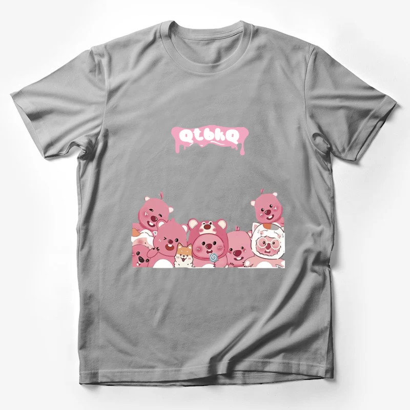 Niedliche rosa Bären und Tiere Herren T-Shirt
