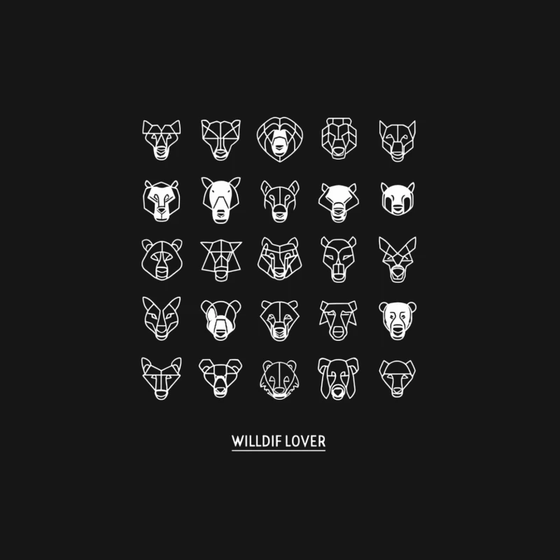 Geometric Wildlife Sketch Collection: Minimalist Animal Portraits Female T-Shirt