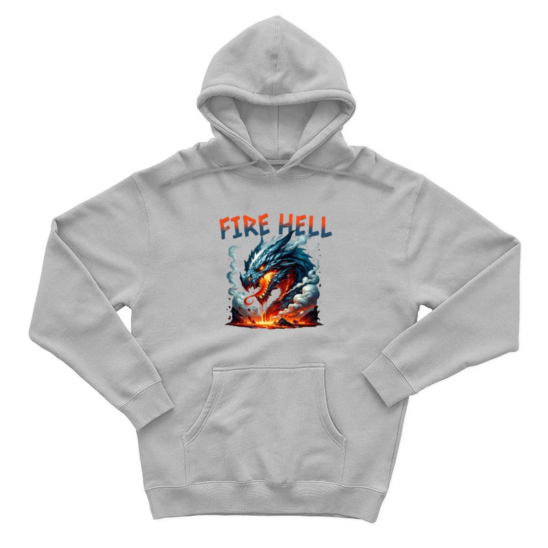 Fire Hell Dragon with Glowing Flames Male Pullover Hoodie