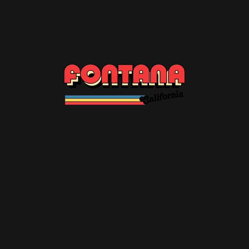 Fontana, CA  Retro Typography Design Desk Mat
