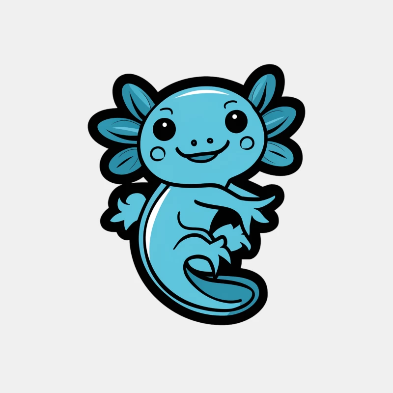 Illustrazione di un axolotl felice in stile cartone animato Canotta Uomo