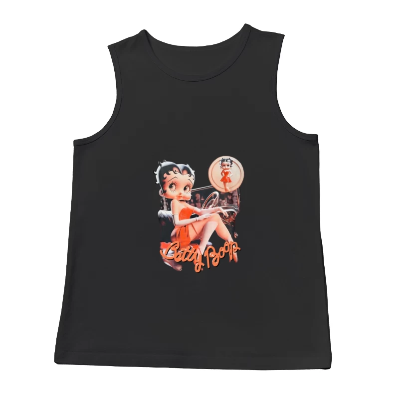 Betty Boop in Auto, Illustrazione Retrò e Cartoon Canotta Uomo