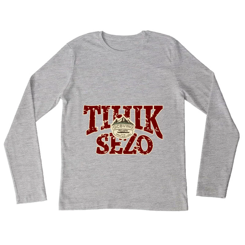 Abenteuerliche Typografie im Retro-Stil Damen Langarm T-Shirt