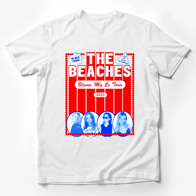 The Beaches 'Blame My Ex' 2023 Tour Retro-Style Concert Poster Male T-Shirt