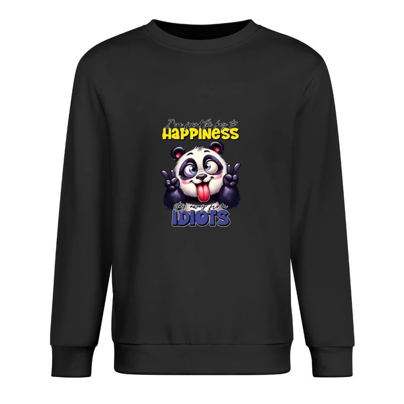 Panda Humor: The Key to Happiness Male Pullover Sweatshirt