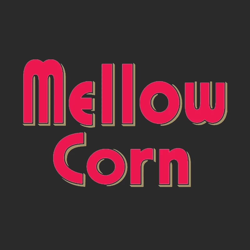 Retro Pink "Mellow Corn" Typography Logo Design Baseball Cap