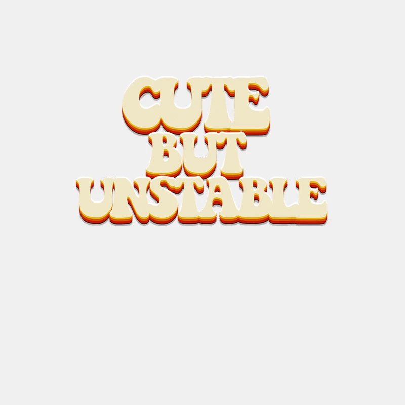 Cute But Unstable 2 - Humorous 70s Style Typographic Design Male Tank Top