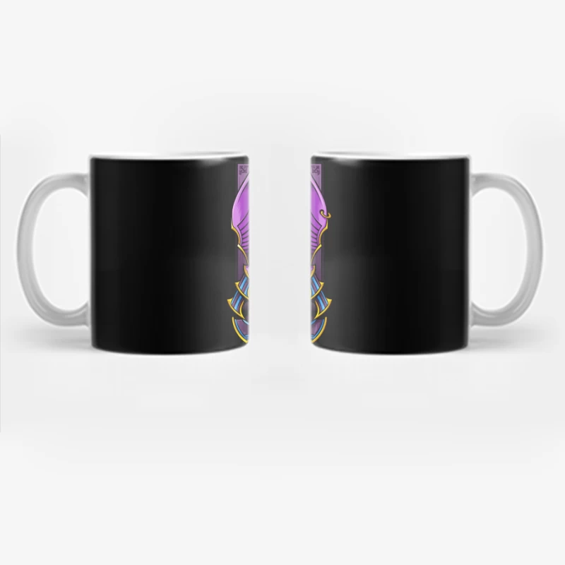 Purple Demon Mask Illustration Coffee Mug