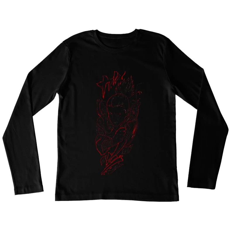 Kunstvoller Krieger in Rot Damen Langarm T-Shirt