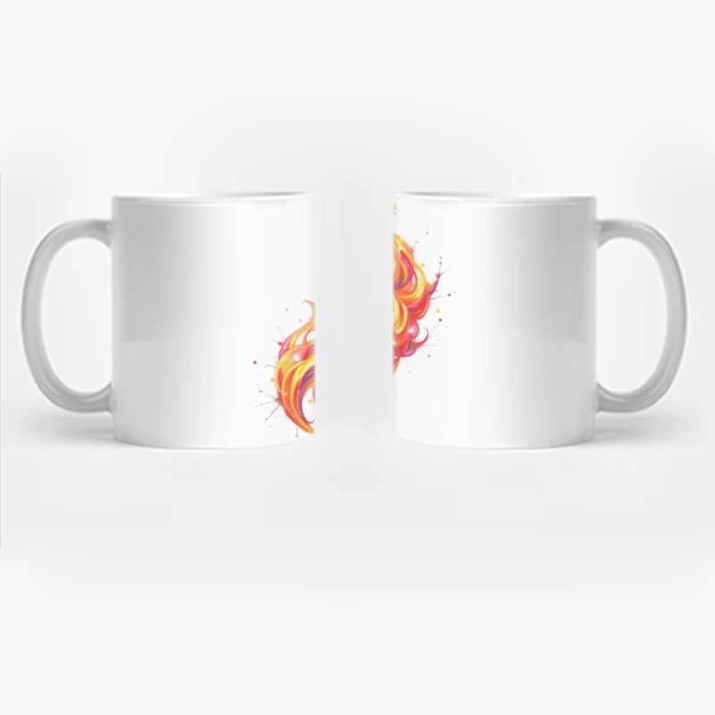 Vibrant Watercolor Fire Flame Art Coffee Mug