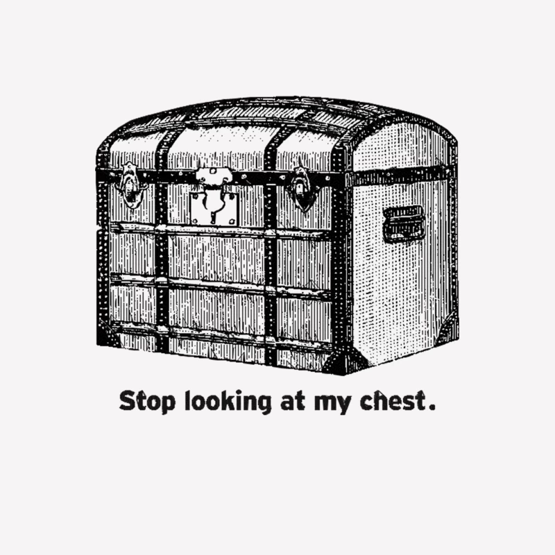 Stop looking at my chest Female T-Shirt