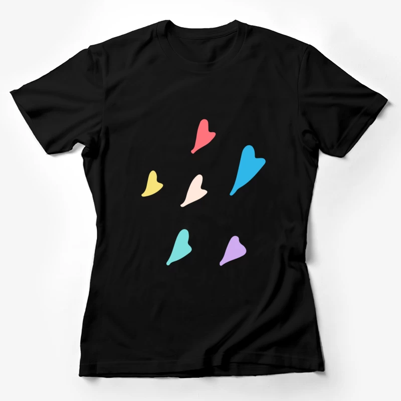 Cœurs colorés épars Femme T-Shirt