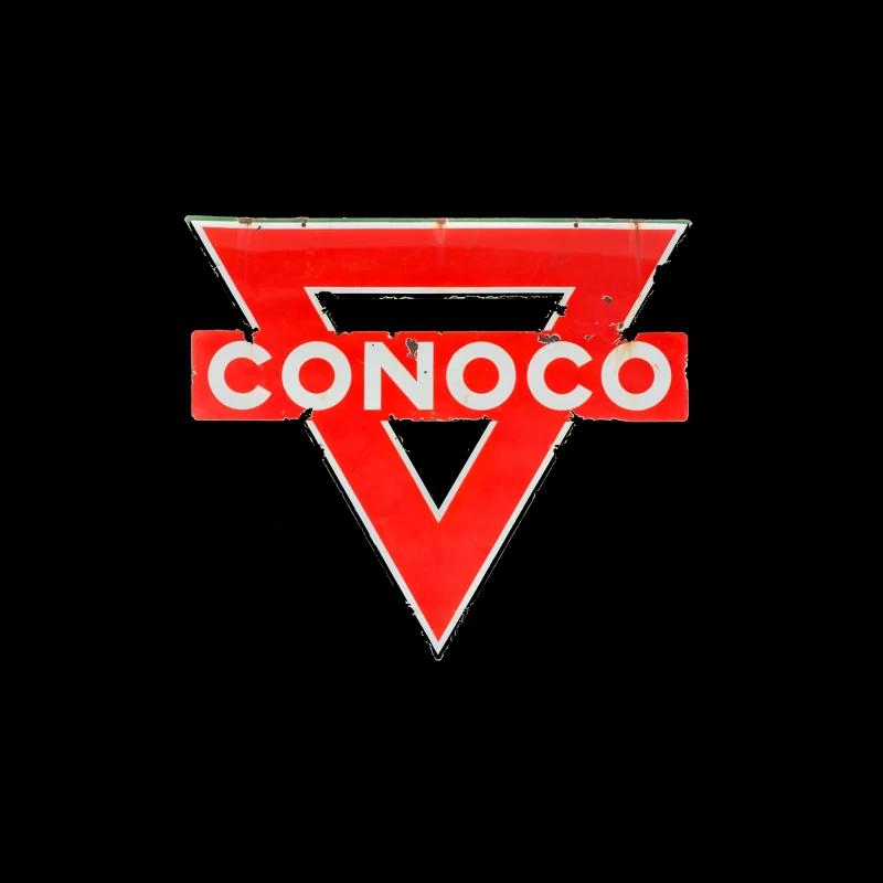 Vintage Conoco Gas Station Triangle Logo Sign Tapestry